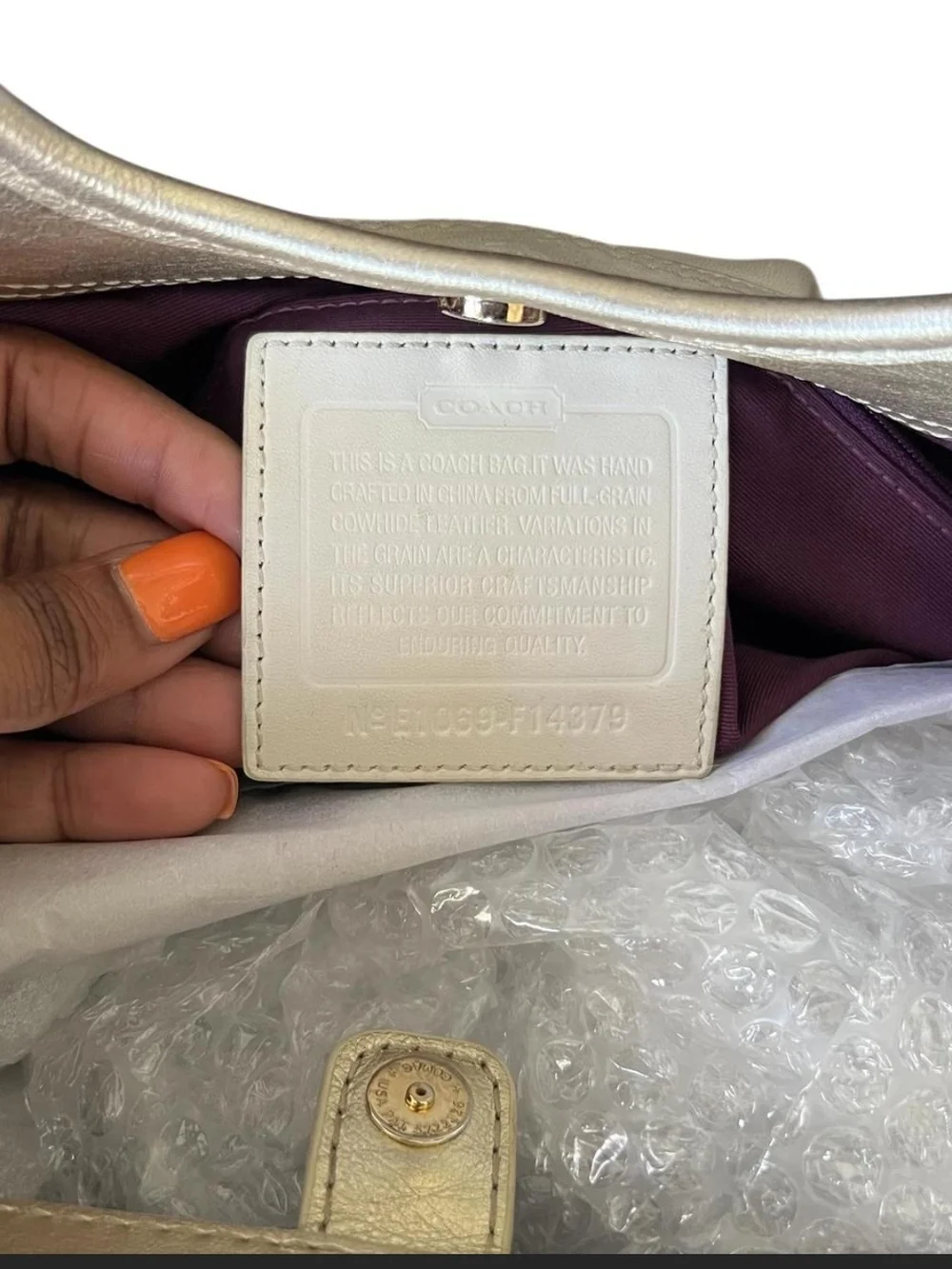 Coach Ergo Pleated Frame Kisslock Satchel (Style No. F14379) - Picture 3 of 5